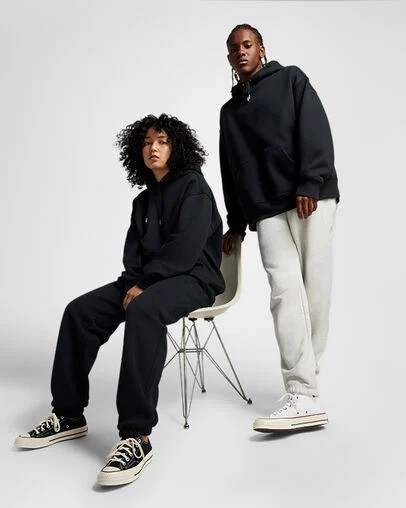 Black Converse Gold Standard Loose-Fit Men Hoodie Singapore | C-23165409