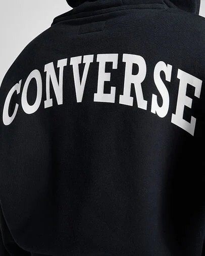 Black Converse Retro Full-Zip Women Hoodie Singapore | C-60824539