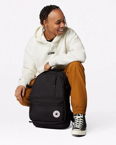 Black Converse Straight Edge Men Backpacks Singapore | C-51963729