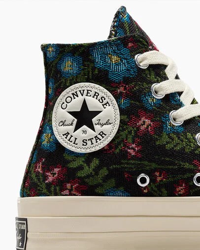Black / Beige White Converse Chuck 70 Floral Tapestry Women Sneakers Singapore | C-12406739