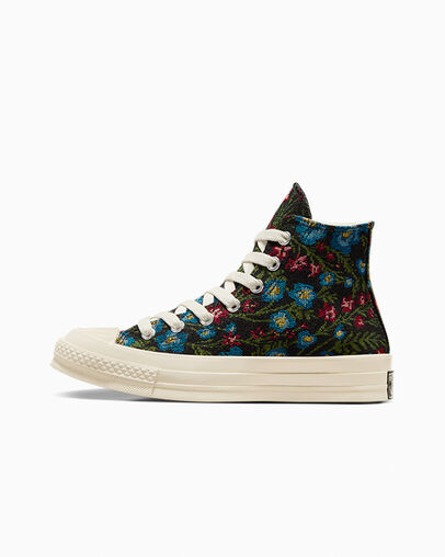 Black / Beige White Converse Chuck 70 Floral Tapestry Women Sneakers Singapore | C-20863519