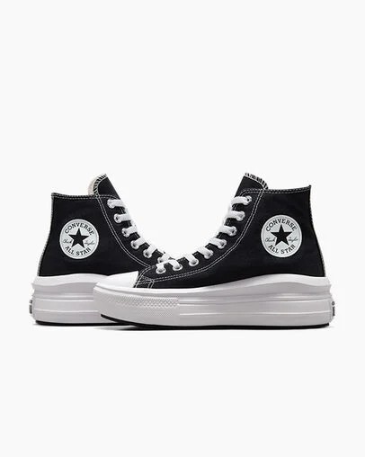 Black / Beige White Converse Chuck Taylor All Star Move Men Platform Shoes Singapore | C-42379089