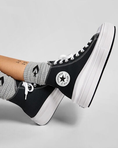 Black / Beige White Converse Chuck Taylor All Star Move Men Platform Shoes Singapore | C-42379089