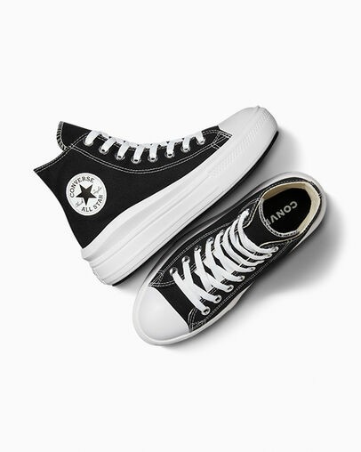 Black / Beige White Converse Chuck Taylor All Star Move Women Platform Shoes Singapore | C-69710539
