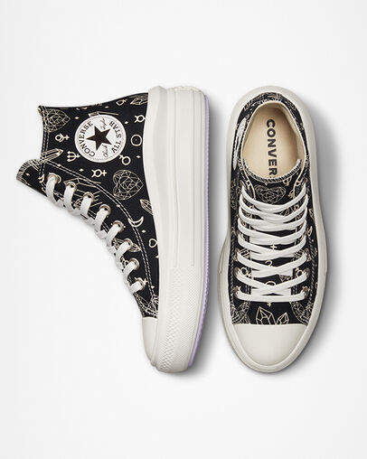 Black / Beige White Converse Chuck Taylor All Star Move Women Platform Shoes Singapore | C-21056739