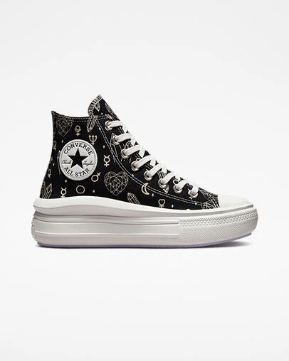 Black / Beige White Converse Chuck Taylor All Star Move Women Platform Shoes Singapore | C-21056739