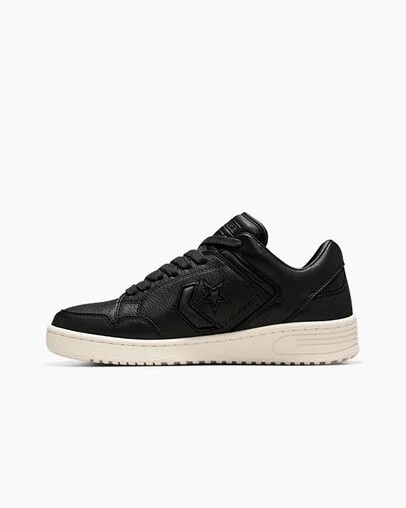 Black / Beige White Converse Weapon Mono Leather Men Basketball Shoes Singapore | C-78395029