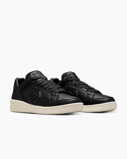 Black / Beige White Converse Weapon Mono Leather Men Basketball Shoes Singapore | C-78395029