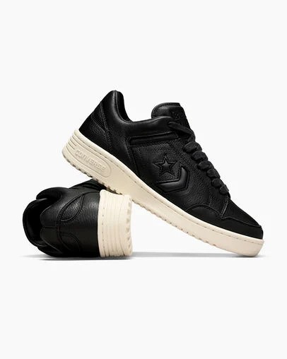 Black / Beige White Converse Weapon Mono Leather Men Basketball Shoes Singapore | C-78395029