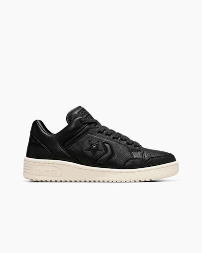Black / Beige White Converse Weapon Mono Leather Men Basketball Shoes Singapore | C-78395029