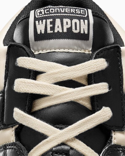Black / Beige White / Black Converse Weapon Leather Women Boots Singapore | C-91482079