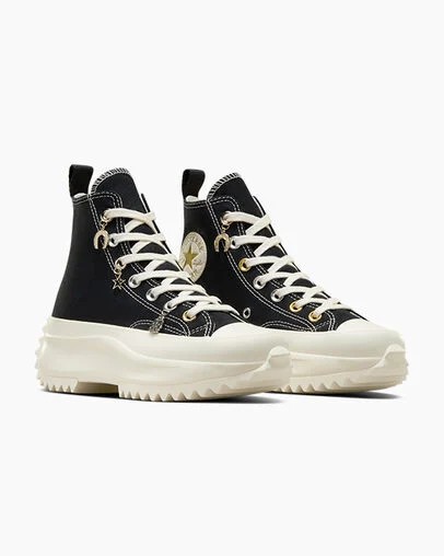 Black / Gold Converse Run Star Hike Charms Women Sneakers Singapore | C-83076419