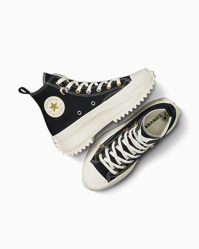 Black / Gold Converse Run Star Hike Charms Women Sneakers Singapore | C-83076419