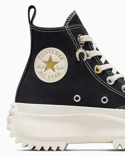 Black / Gold Converse Run Star Hike Charms Women Sneakers Singapore | C-83076419