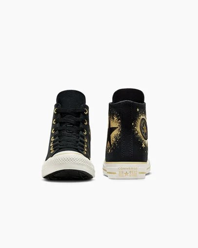 Black / Gold / White Converse Chuck Taylor All Star Gold Metallic Kids' Sneakers Singapore | C-70842169