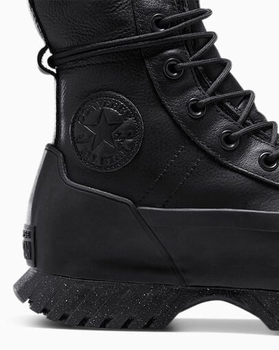 Black / Grey Converse Chuck Taylor All Star Lugged 2.0 XHi Waterproof Leather Men Platform Shoes Singapore | C-82165739