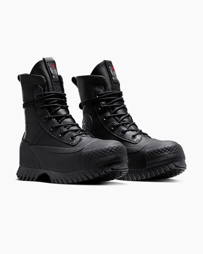 Black / Grey Converse Chuck Taylor All Star Lugged 2.0 XHi Waterproof Leather Men Platform Shoes Singapore | C-90268419