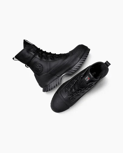 Black / Grey Converse Chuck Taylor All Star Lugged 2.0 XHi Waterproof Leather Men Platform Shoes Singapore | C-90268419