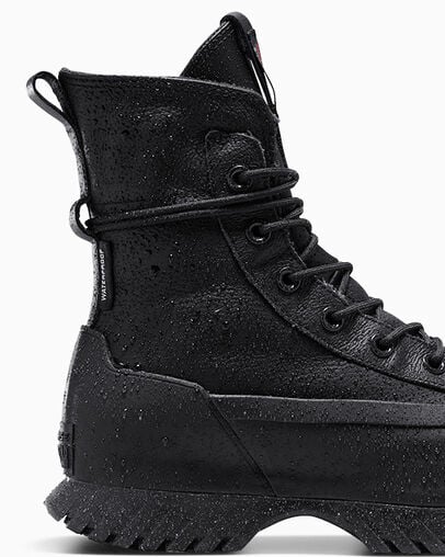 Black / Grey Converse Chuck Taylor All Star Lugged 2.0 XHi Waterproof Leather Men Platform Shoes Singapore | C-90268419