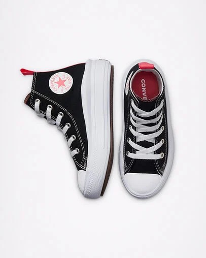 Black / Pink Light Blue / White Converse Chuck Taylor All Star Move Color Pop Kids' Platform Shoes Singapore | C-74380529