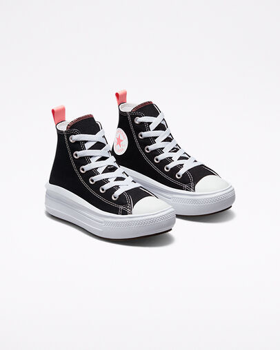 Black / Pink Light Blue / White Converse Chuck Taylor All Star Move Color Pop Kids' Platform Shoes Singapore | C-74380529