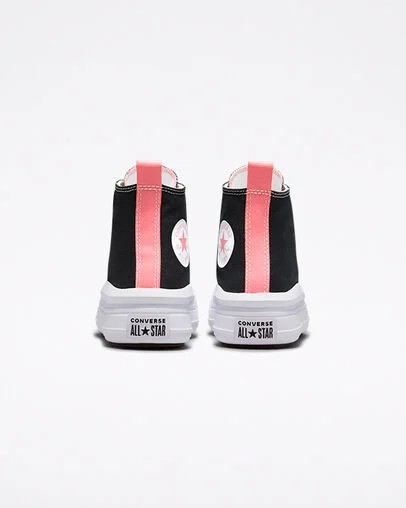 Black / Pink Light Blue / White Converse Chuck Taylor All Star Move Color Pop Kids' Platform Shoes Singapore | C-74380529