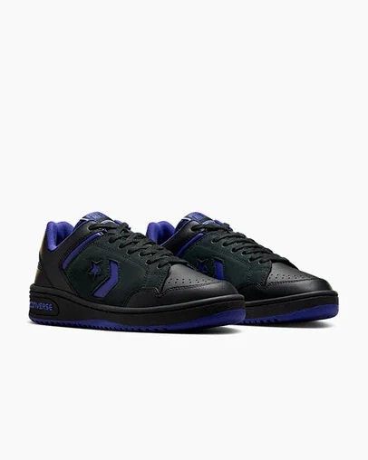 Black / Purple / Black Converse Weapon Leather Men Basketball Shoes Singapore | C-30265879