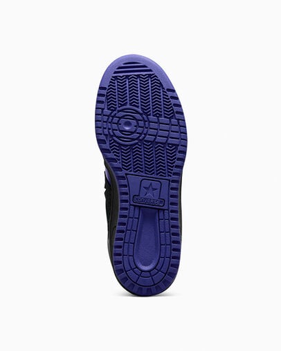 Black / Purple / Black Converse Weapon Leather Women Basketball Shoes Singapore | C-32568749
