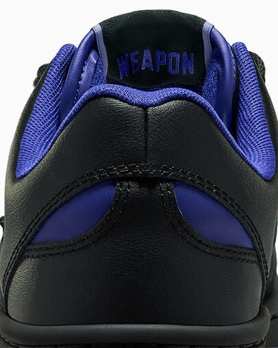 Black / Purple / Black Converse Weapon Leather Women Basketball Shoes Singapore | C-32568749