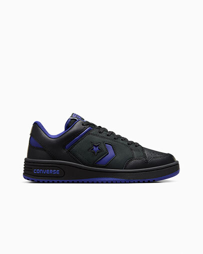 Black / Purple / Black Converse Weapon Leather Women Basketball Shoes Singapore | C-32568749