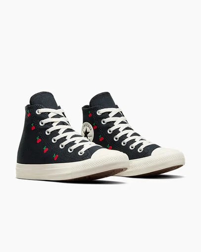 Black / Red Converse Chuck Taylor All Star Cherries Women Sneakers Singapore | C-29341709