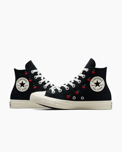 Black / Red Converse Chuck Taylor All Star Cherries Women Sneakers Singapore | C-29341709