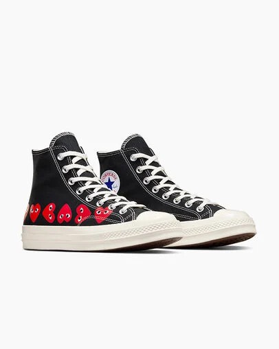 Black / Red Converse Converse x PLAY Comme des Garçons Chuck 70 Multi Heart Women Sneakers Singapore | C-04693859