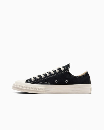 Black / Red Converse PLAY Comme des Garçons Single Heart Chuck 70 Men Sneakers Singapore | C-36142879
