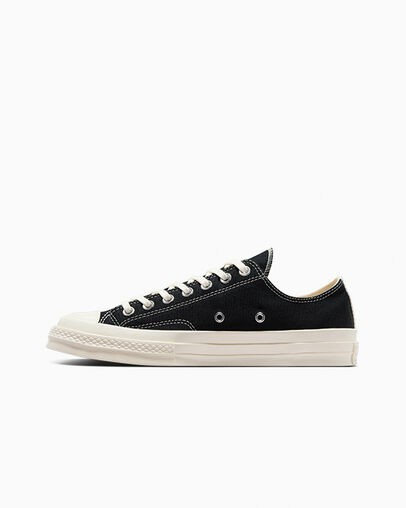 Black / Red Converse PLAY Comme des Garçons Single Heart Chuck 70 Men Sneakers Singapore | C-83092479