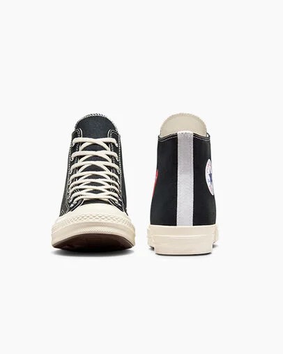 Black / Red Converse PLAY Comme des Garçons Single Heart Chuck 70 Women Sneakers Singapore | C-53804619
