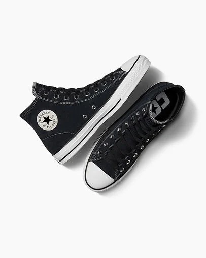 Black / White Converse CONS Chuck Taylor All Star Pro Suede Men Skate Shoes Singapore | C-83506299