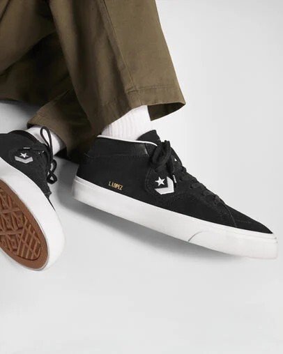 Black / White Converse CONS Louie Lopez Pro Suede and Leather Women Skate Shoes Singapore | C-94306829