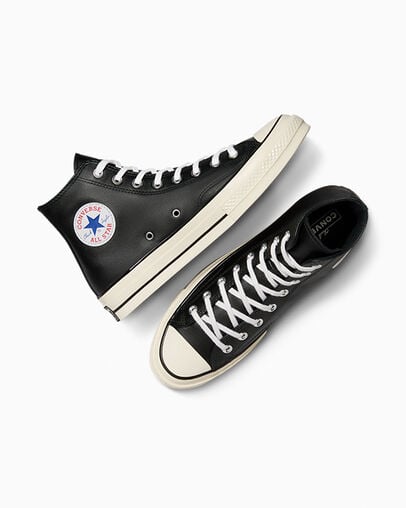 Black / White Converse Chuck 70 Leather Men Sneakers Singapore | C-91258049