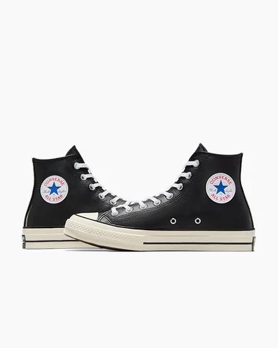 Black / White Converse Chuck 70 Leather Men Sneakers Singapore | C-91258049