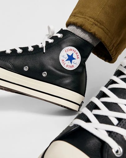 Black / White Converse Chuck 70 Leather Men Sneakers Singapore | C-91258049