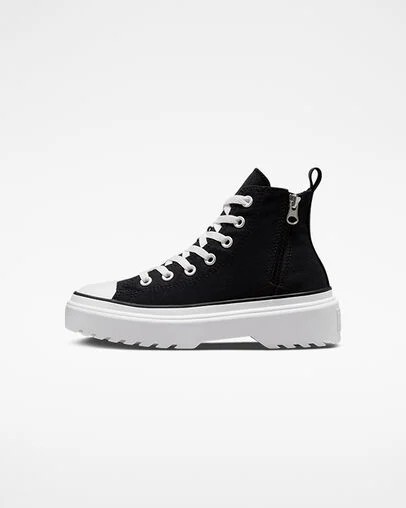 Black / White Converse Chuck Taylor All Star Lugged Lift Platform Kids' Canvas Shoes Singapore | C-82039479