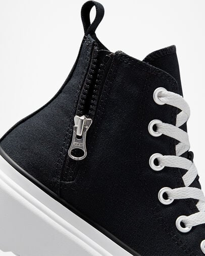 Black / White Converse Chuck Taylor All Star Lugged Lift Platform Kids' Canvas Shoes Singapore | C-82039479