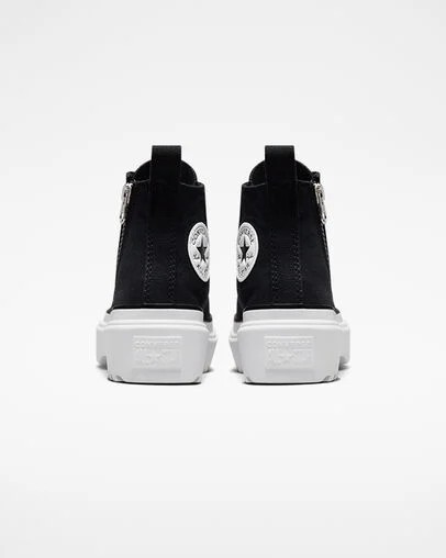 Black / White Converse Chuck Taylor All Star Lugged Lift Platform Kids' Canvas Shoes Singapore | C-82039479