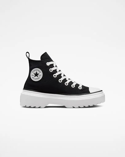 Black / White Converse Chuck Taylor All Star Lugged Lift Platform Kids\' Canvas Shoes Singapore | C-82039479