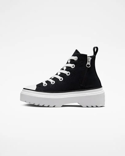 Black / White Converse Chuck Taylor All Star Lugged Lift Platform Kids' Canvas Shoes Singapore | C-46792309