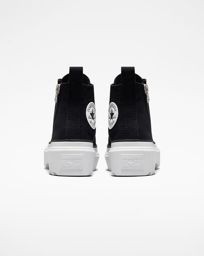 Black / White Converse Chuck Taylor All Star Lugged Lift Platform Kids' Canvas Shoes Singapore | C-46792309