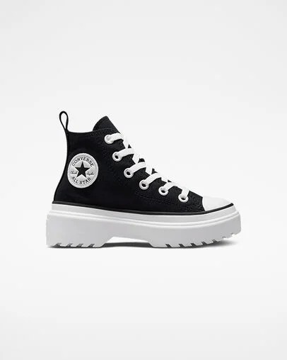 Black / White Converse Chuck Taylor All Star Lugged Lift Platform Kids\' Canvas Shoes Singapore | C-46792309