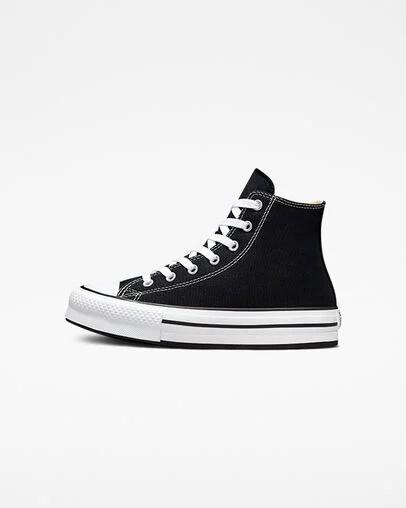 Black / White Converse Chuck Taylor All Star EVA Lift Kids' Platform Shoes Singapore | C-92483169