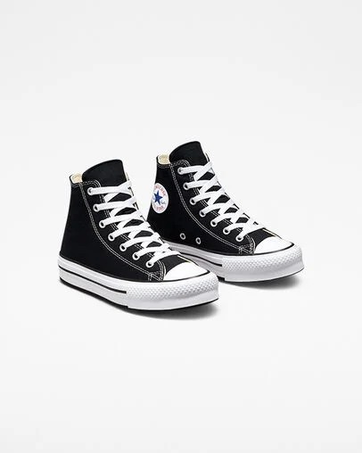 Black / White Converse Chuck Taylor All Star EVA Lift Kids' Platform Shoes Singapore | C-92483169